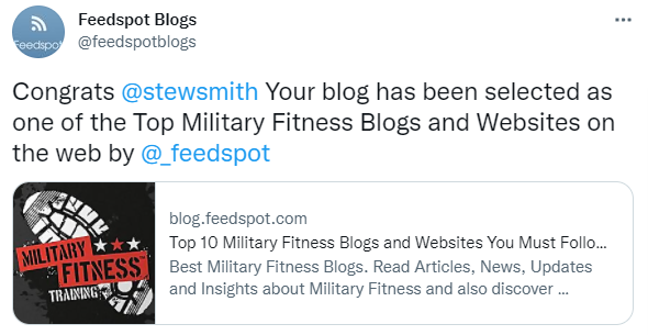 Military Fitness Blog Rankings (#1 and #3)