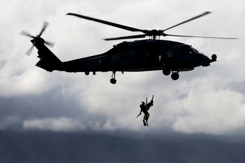 Coast Guard Helicopter Rescue Swimmer and Navy SAR Swimmer Training